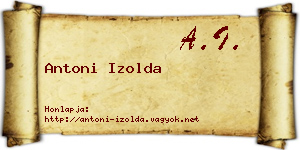 Antoni Izolda névjegykártya